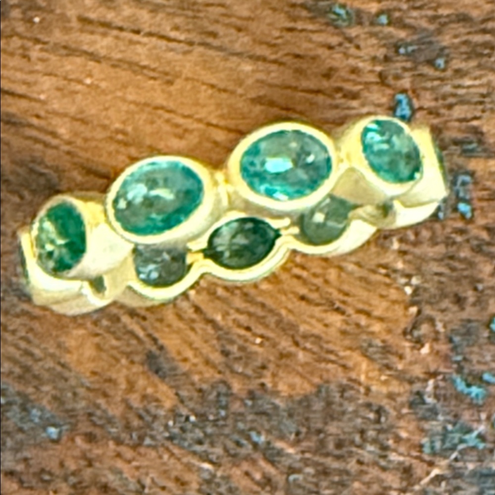 Jes MaHarry “Emerald Heart Ring”. New in box from Sundance.